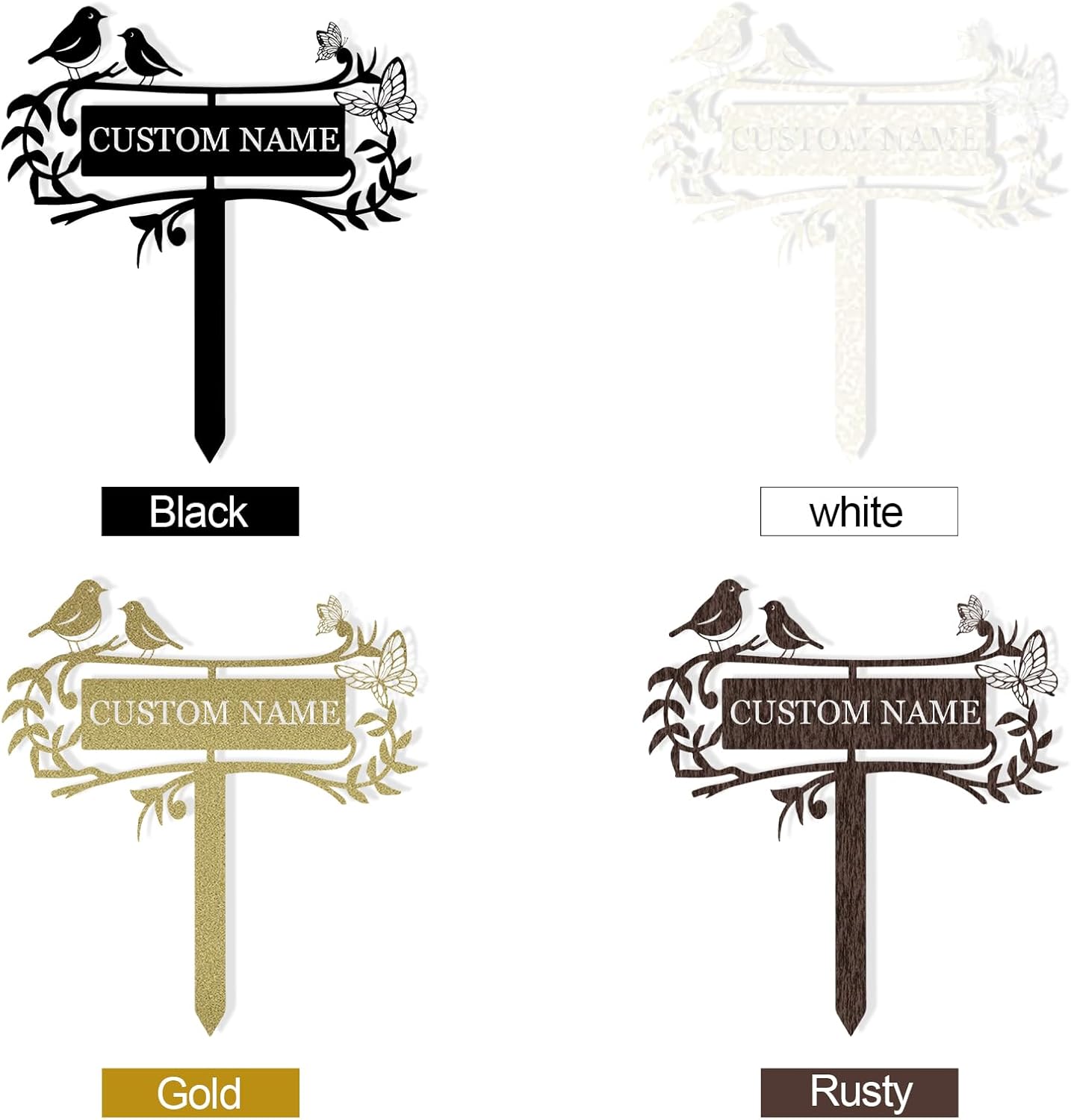 Personalized Garden Sign, Custom Bird Metal Garden Stake Sign, Garden Signs for Outside, Metal Lawn Art, Metal Signs Customized, Garden Signs Decorative Outdoor, Patio Plaque Decor