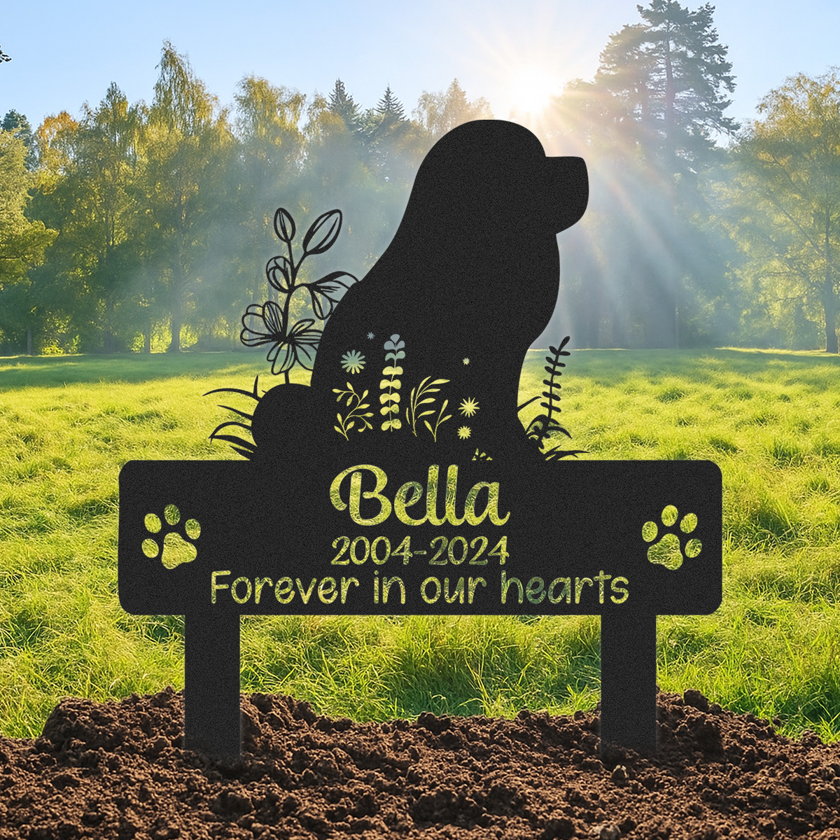 Custom Dog Memorial Garden Stake, Any Dog Breed Pet Loss Marker, Personalized Chow Chows Outdoor Tribute Metal Sign, Sympathy Gift for Pet Owners