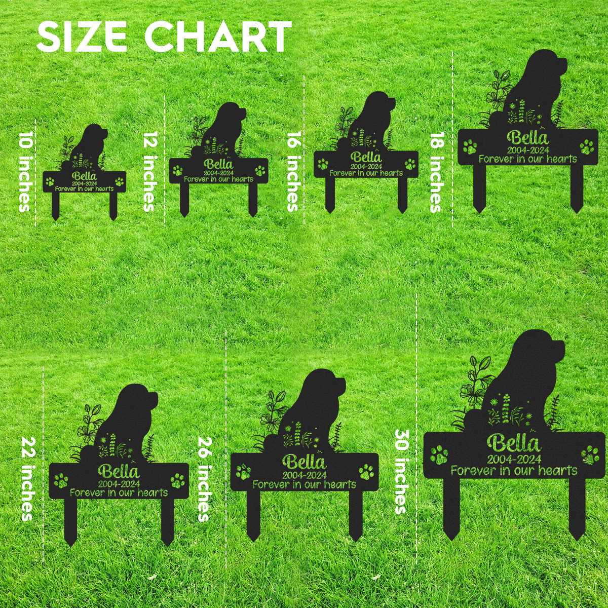 Custom Dog Memorial Garden Stake, Any Dog Breed Pet Loss Marker, Personalized Chow Chows Outdoor Tribute Metal Sign, Sympathy Gift for Pet Owners