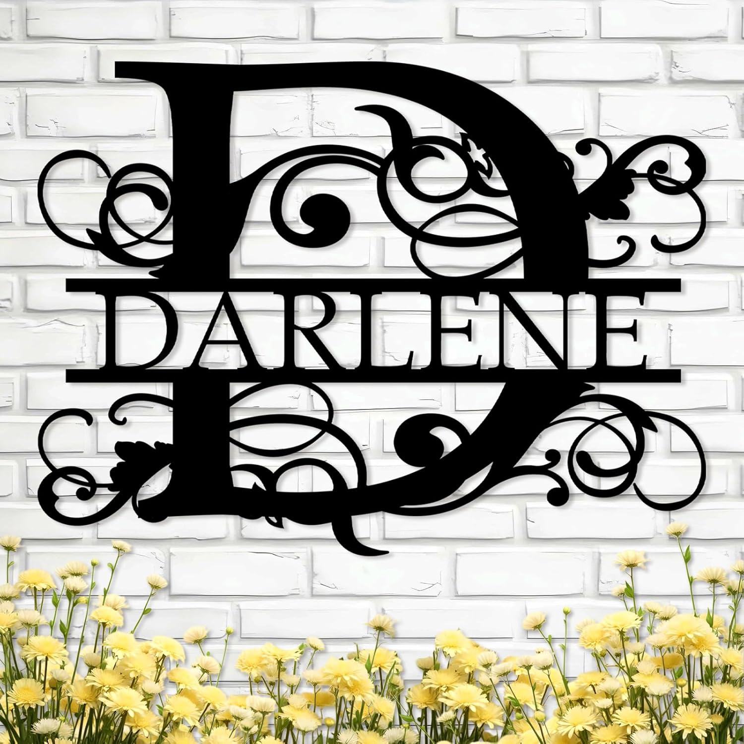 Custom Metal Signs, Family Name & Split Letter Monogram Wall Decor, Outdoor Metal Art & Personalized Wedding Gifts-MetalsignX