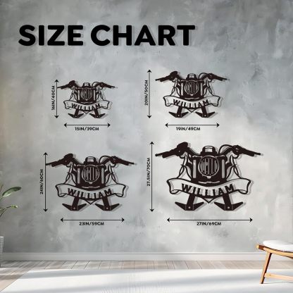 Custom Motorcycle Helmet Holder, Wall Mount Organizer with Hooks, Personalized Helmet Display-MetalsignX