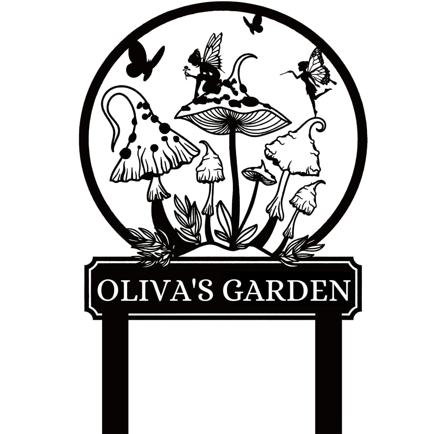 Handcrafted Fairy Garden Stake , Rustic Metal Sign for Magical Yard Spaces-MetalsignX