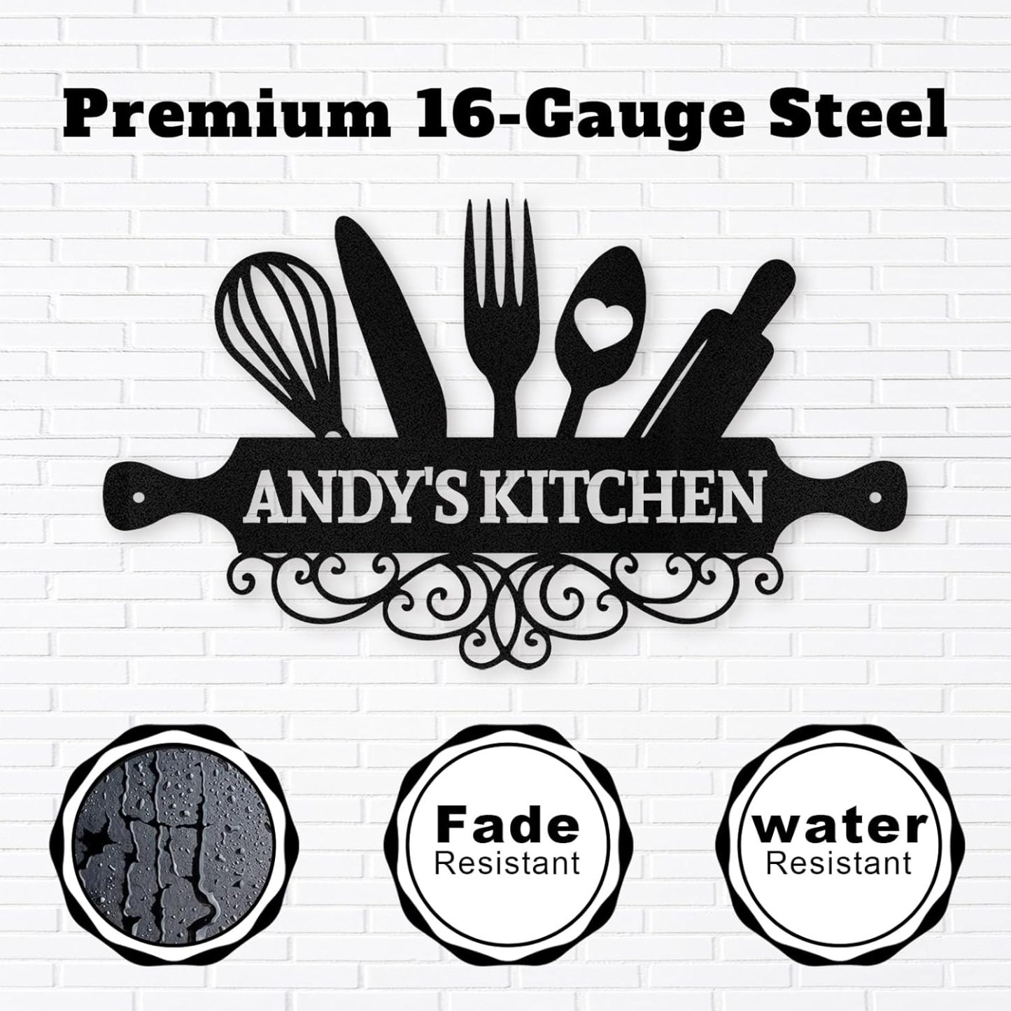 Personalized Kitchen Wall Plaque - Coffee, BBQ & Wine Metal Art for Food Lovers-MetalsignX