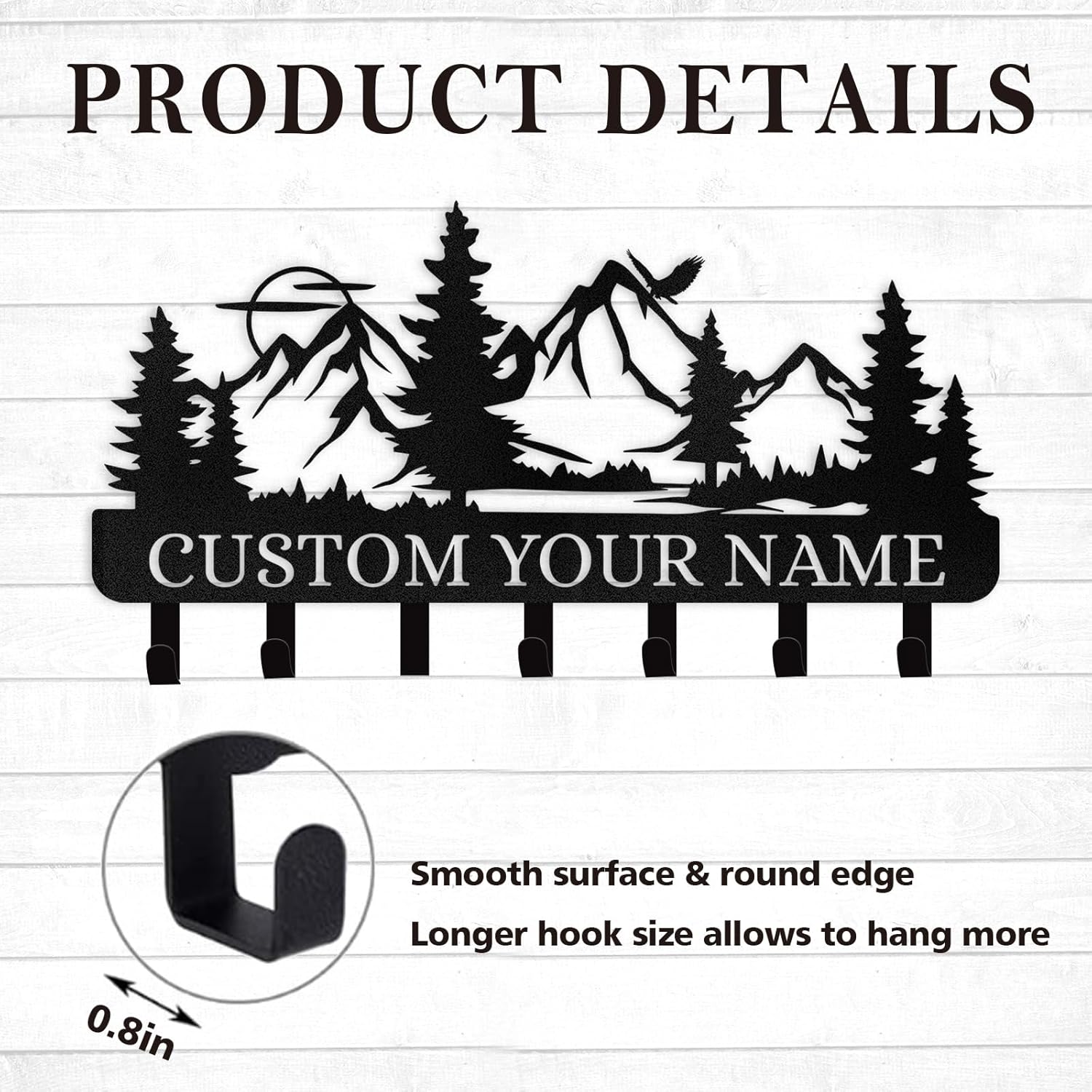 Personalized Key Holder for Wall, Custom Forest Deer Coat Rack Wall Hanging-MetalsignX
