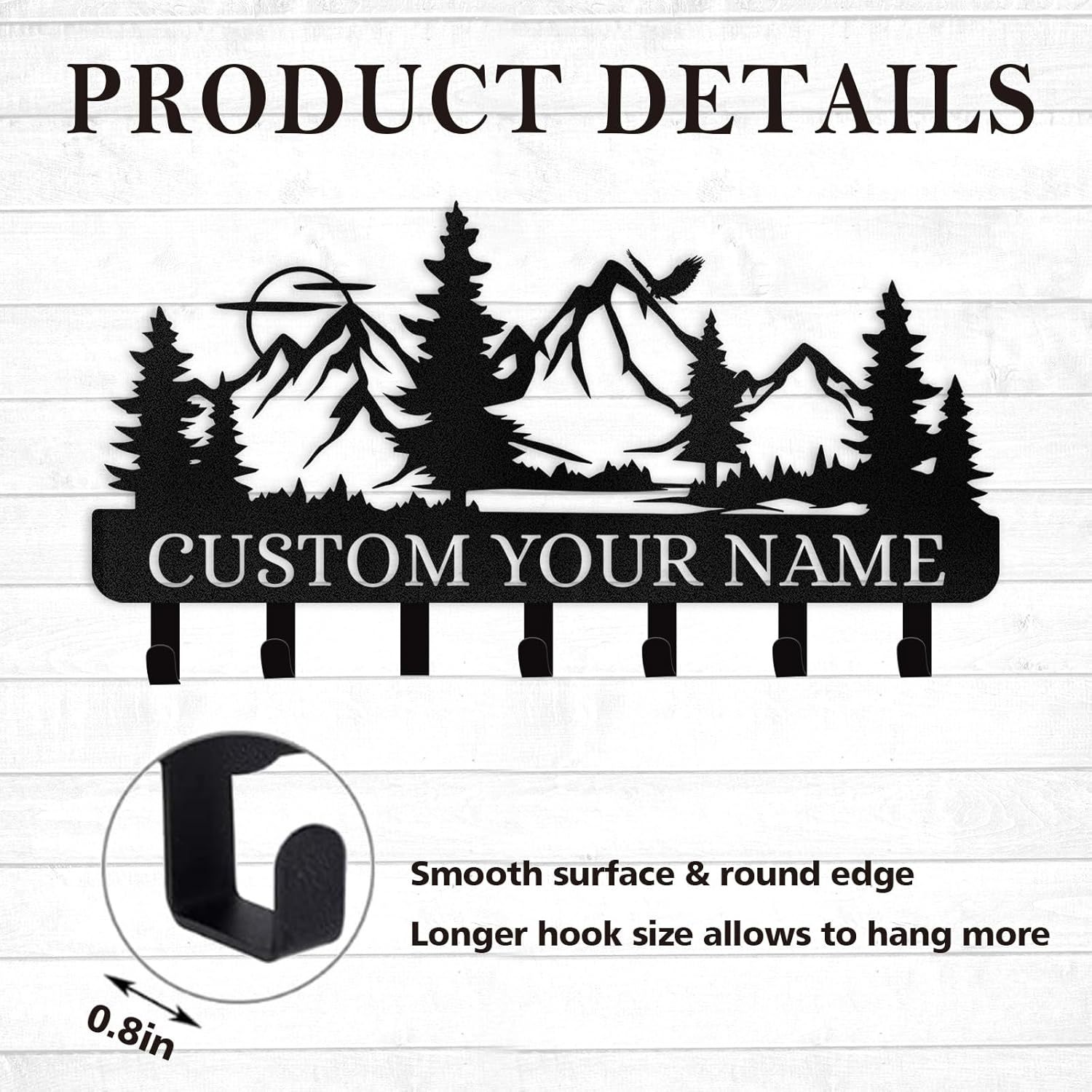 Personalized Key Holder for Wall, Custom Forest Deer Coat Rack Wall Hanging-MetalsignX