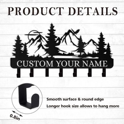 Personalized Key Holder for Wall, Custom Forest Deer Coat Rack Wall Hanging-MetalsignX