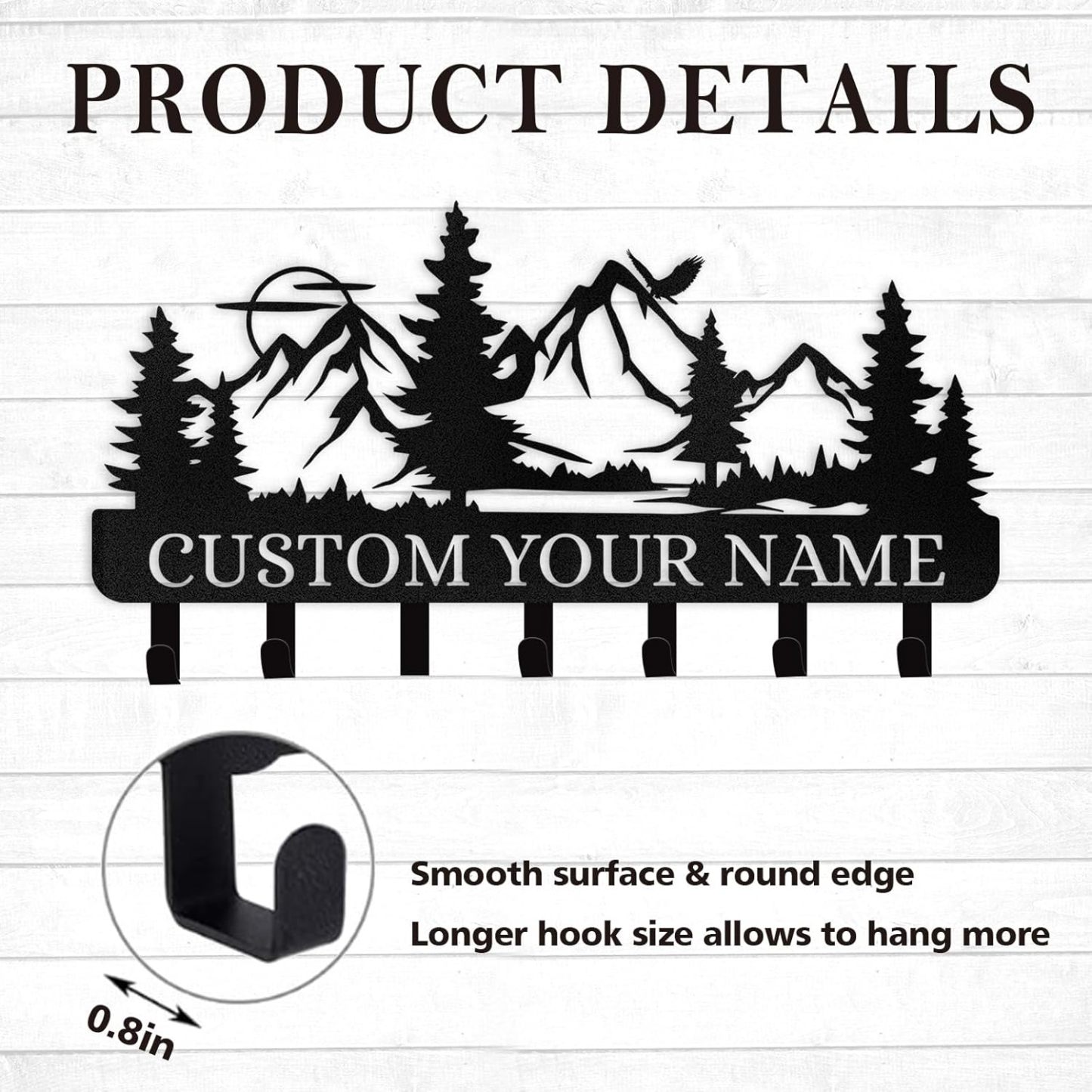Personalized Key Holder for Wall, Custom Forest Deer Coat Rack Wall Hanging-MetalsignX
