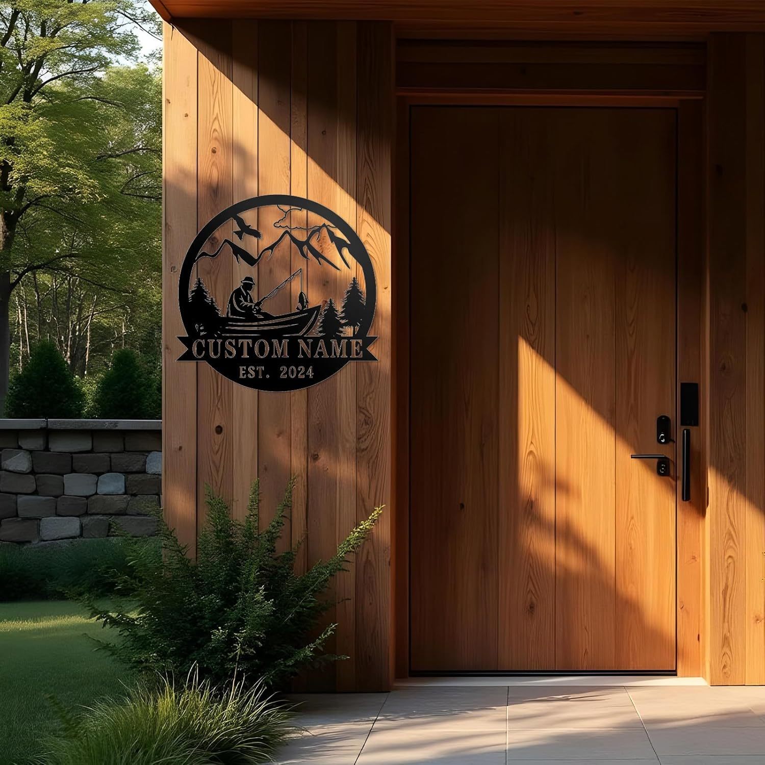 Personalized Largemouth Bass Metal Sign, Custom Fishing Last Name Sign for Home, Fish Family Signs Wall Decor-MetalsignX