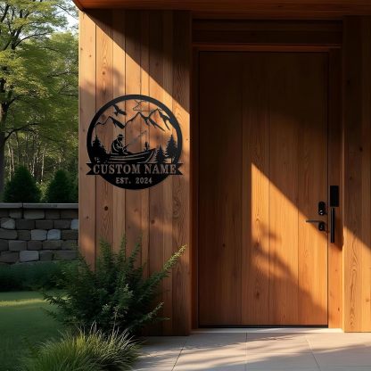 Personalized Largemouth Bass Metal Sign, Custom Fishing Last Name Sign for Home, Fish Family Signs Wall Decor-MetalsignX