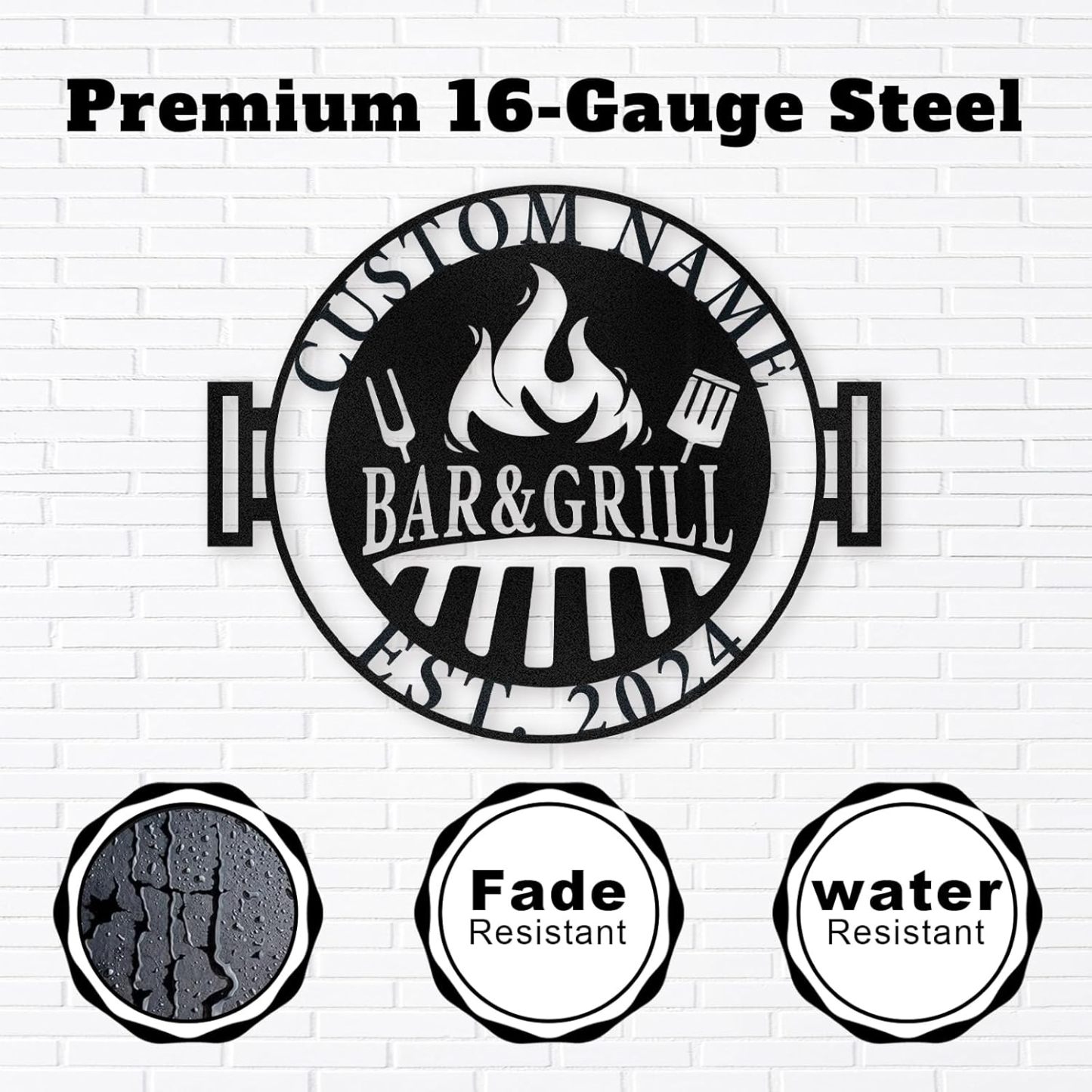 Custom Kitchen Name Sign , Wrought Iron Wall Art for Dining & Cooking Spaces-MetalsignX