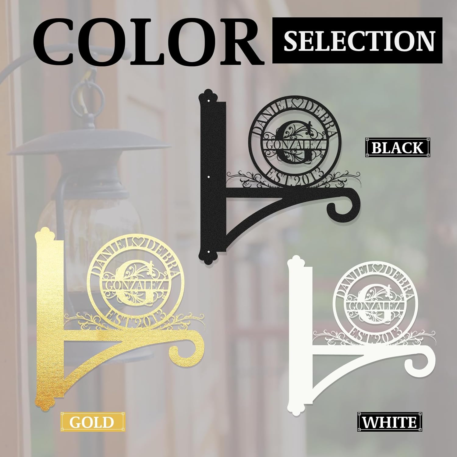 Custom Wall Plant Hanger Indoor and Outdoor, Personalized Name Outdoor Light Hangers-MetalsignX