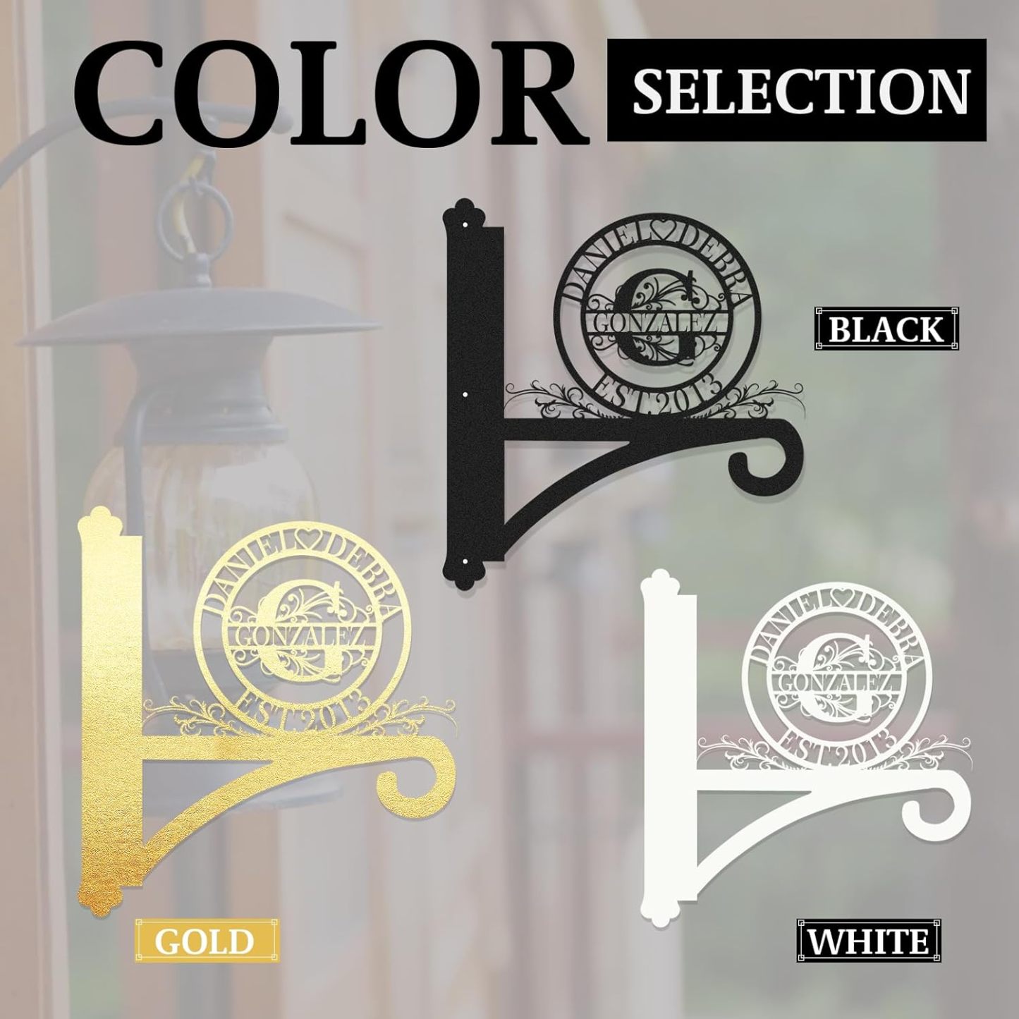 Custom Wall Plant Hanger Indoor and Outdoor, Personalized Name Outdoor Light Hangers-MetalsignX