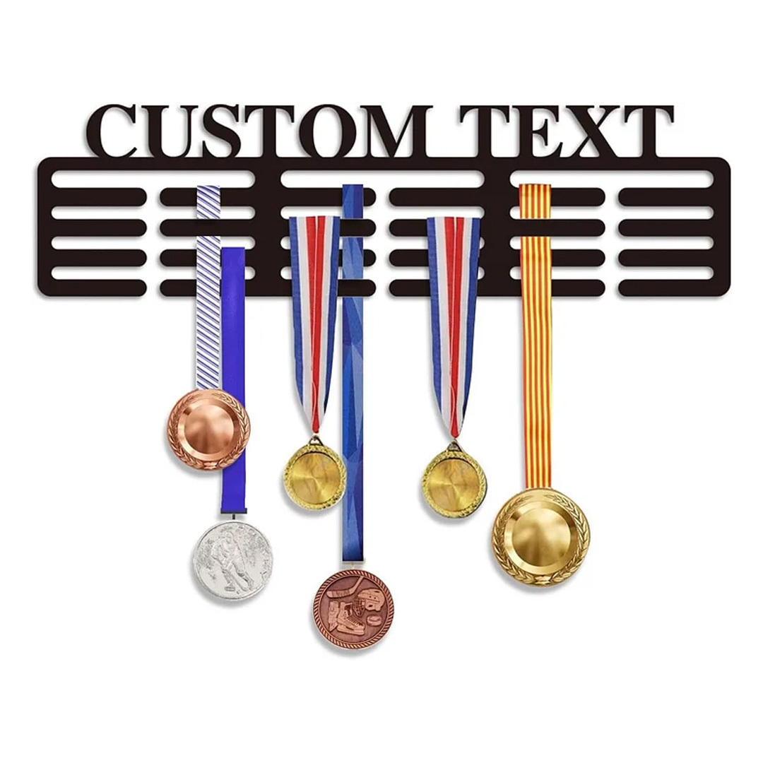 Custom Medal Hanger with Name, Wall Mount Holder for 60 Medals, Perfect for Youth Athletes & Sports Awards-MetalsignX