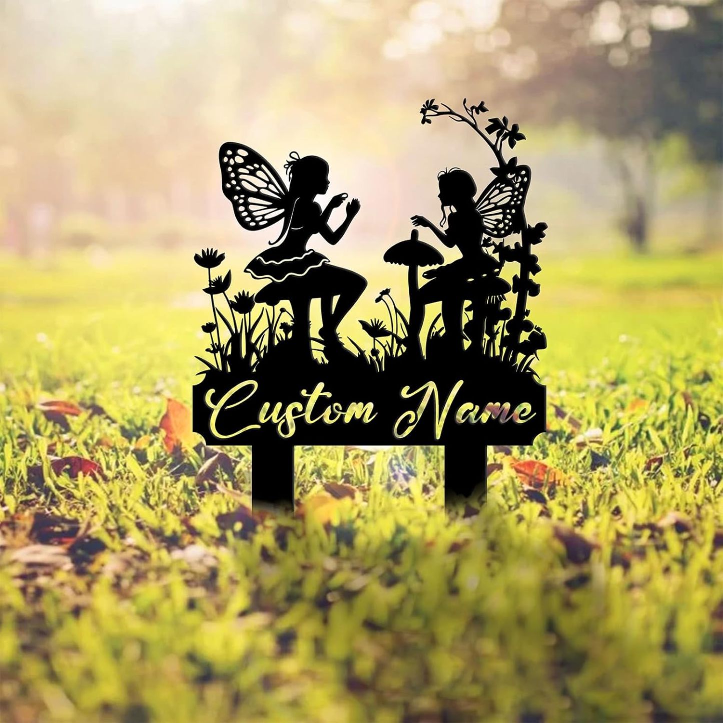 Handcrafted Fairy Garden Stake , Rustic Metal Sign for Magical Yard Spaces-MetalsignX