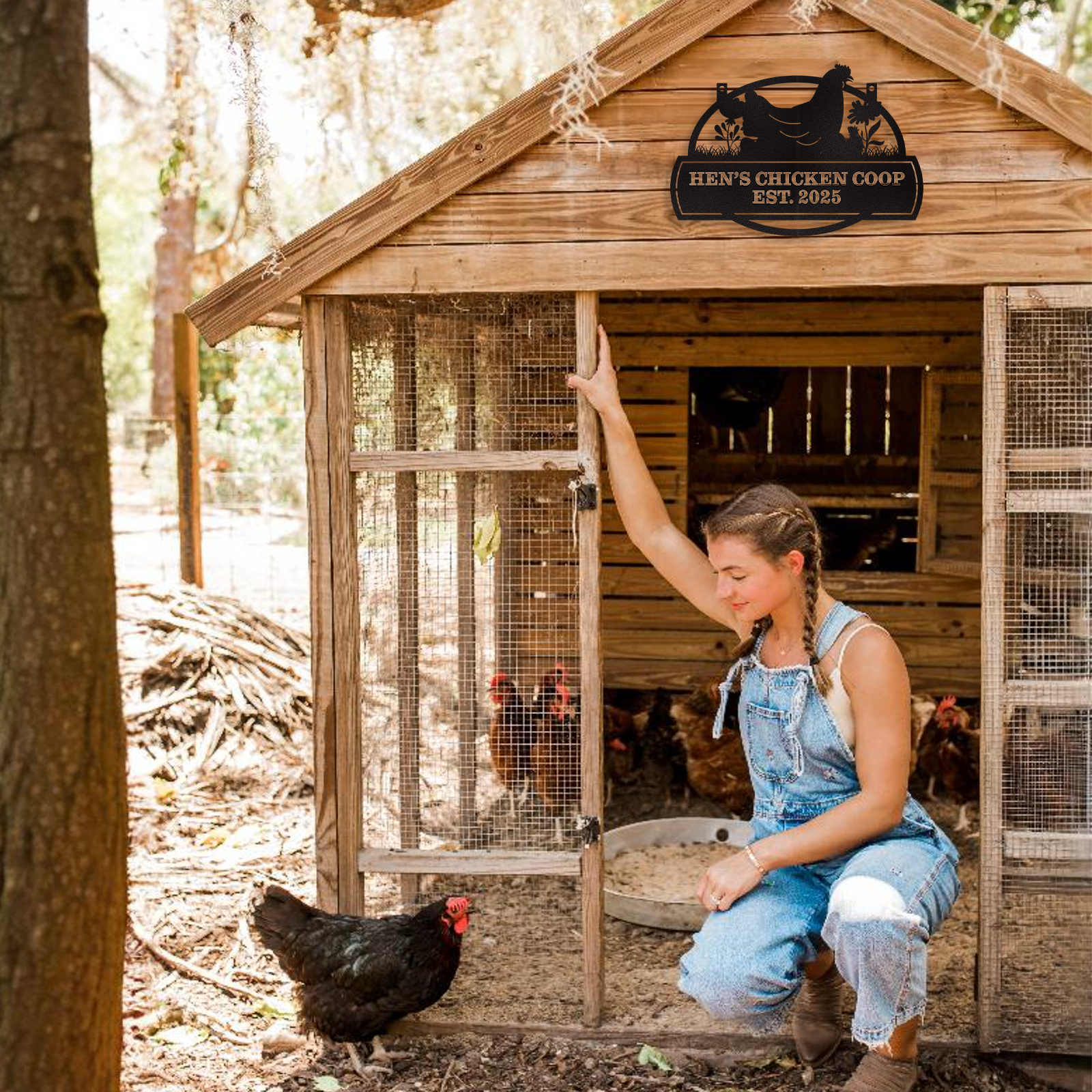 Personalized Chicken Coop Signs, Metal Funny Farm Decor, Chicken Coop Accessories, Metal Outdoor Wall Art, Custom Hen House Sign, Rustic Farmhouse Wall Decor for Farm Yard Garden Color10