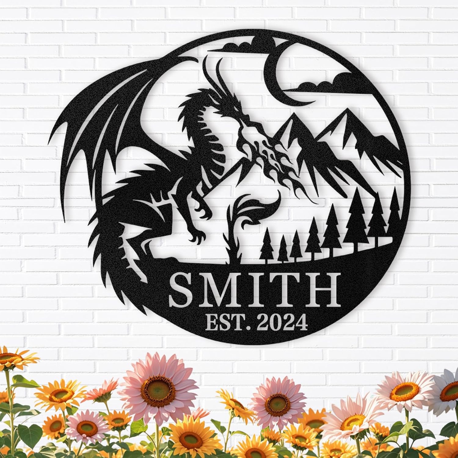 Personalized Dragon Metal Sign ,Fantasy & Viking Style Wall Decor-MetalsignX