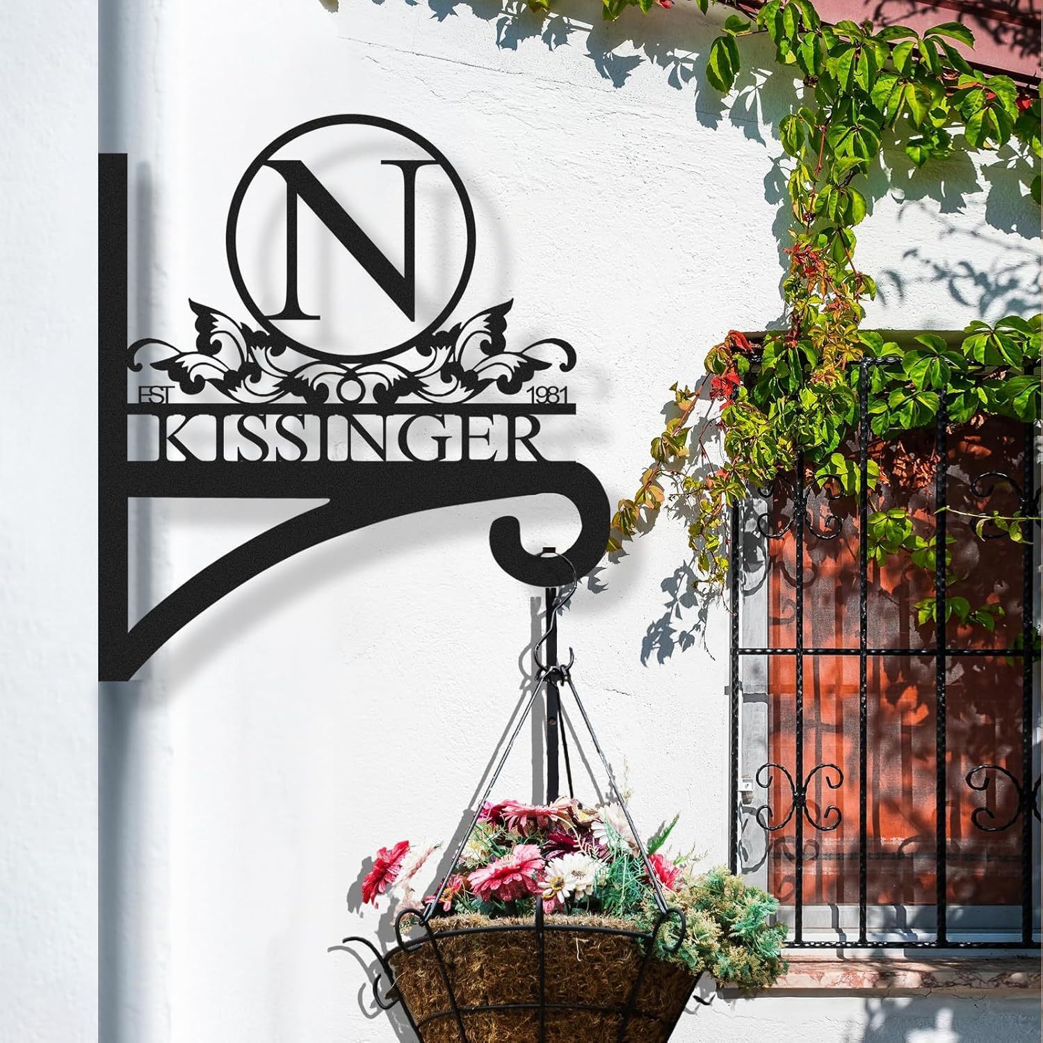 Custom Name Decorative Metal Wall Hook Indoor and Outdoor,Personalized Wall Mounted Hanging Plant Hooks-MetalsignX