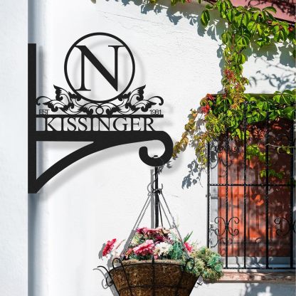 Custom Name Decorative Metal Wall Hook Indoor and Outdoor,Personalized Wall Mounted Hanging Plant Hooks-MetalsignX