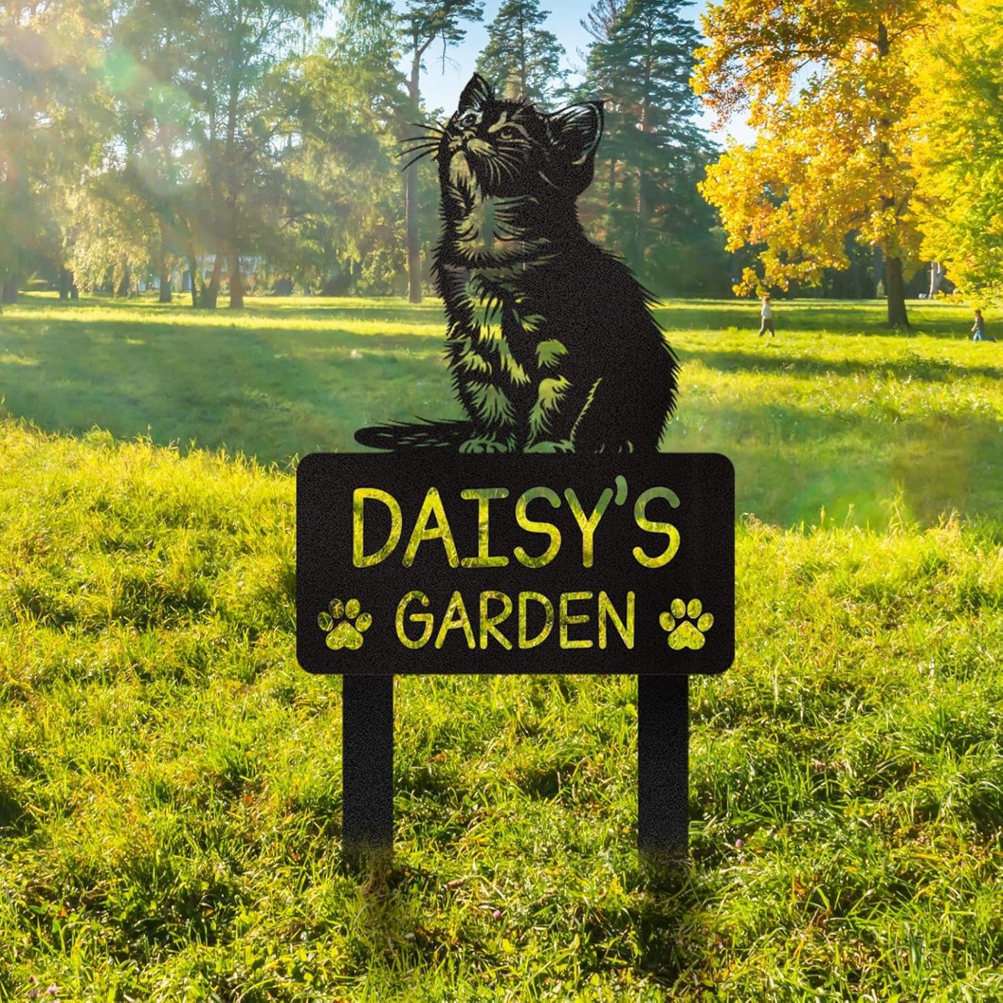 Personalized Pet Memorial Garden Stake, Custom Cat Headstone for Outdoor Decor | Memorial Plaque for Lost Pets-MetalsignX