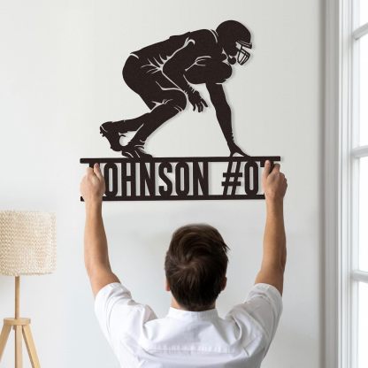 Personalized Football Metal Sign, Metal Signs Customized, Custom Ball Football Metal Wall Art, Custom Signs Outdoor Metal, Custom Name Sign Football Room Decor for Boys