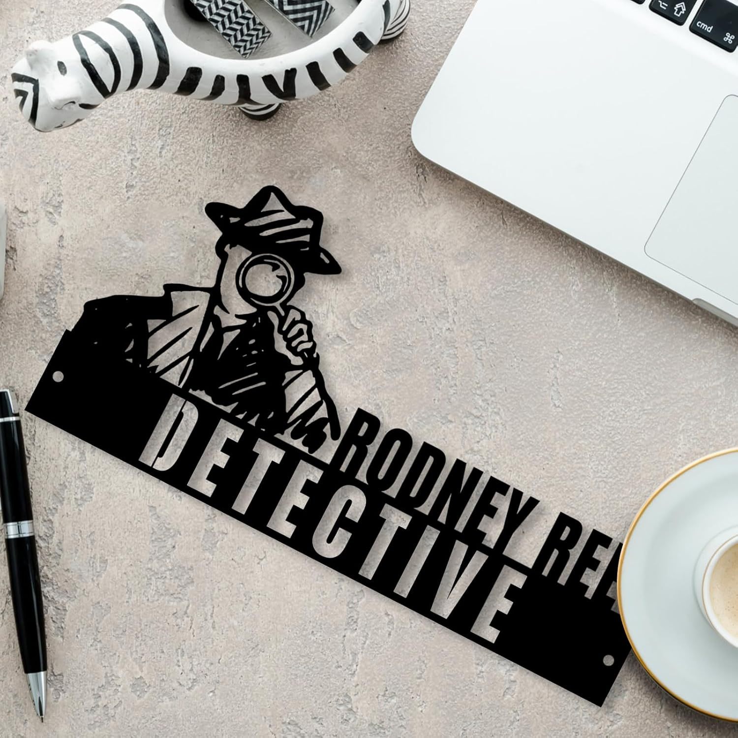  Custom Family Name Plate for Desk, Metal Sign Name Tags, Personalized Desk Accessories-MetalsignX