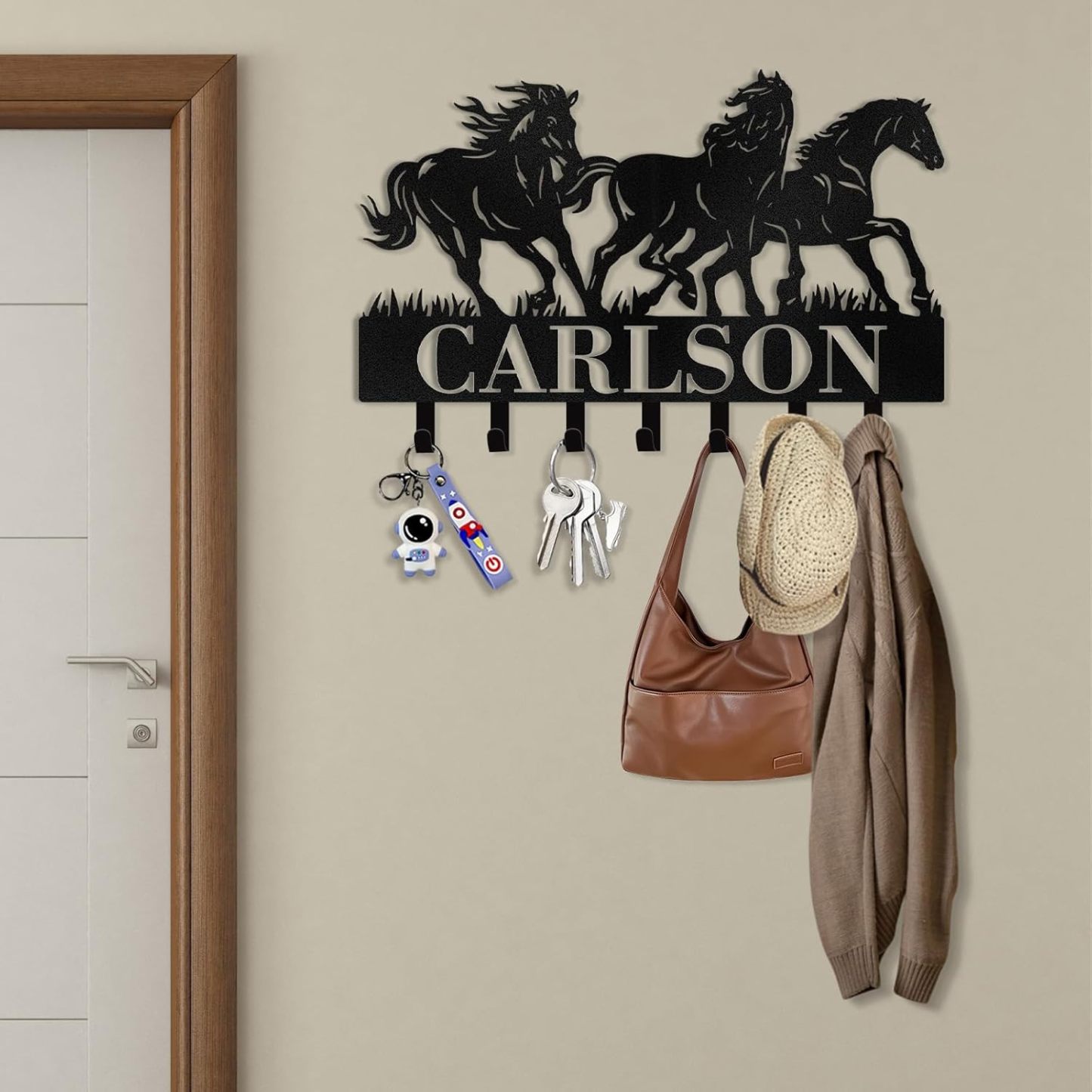 Personalized Key Holder on Wall, Custom Key Hanger Wall Mount with Name-MetalsignX