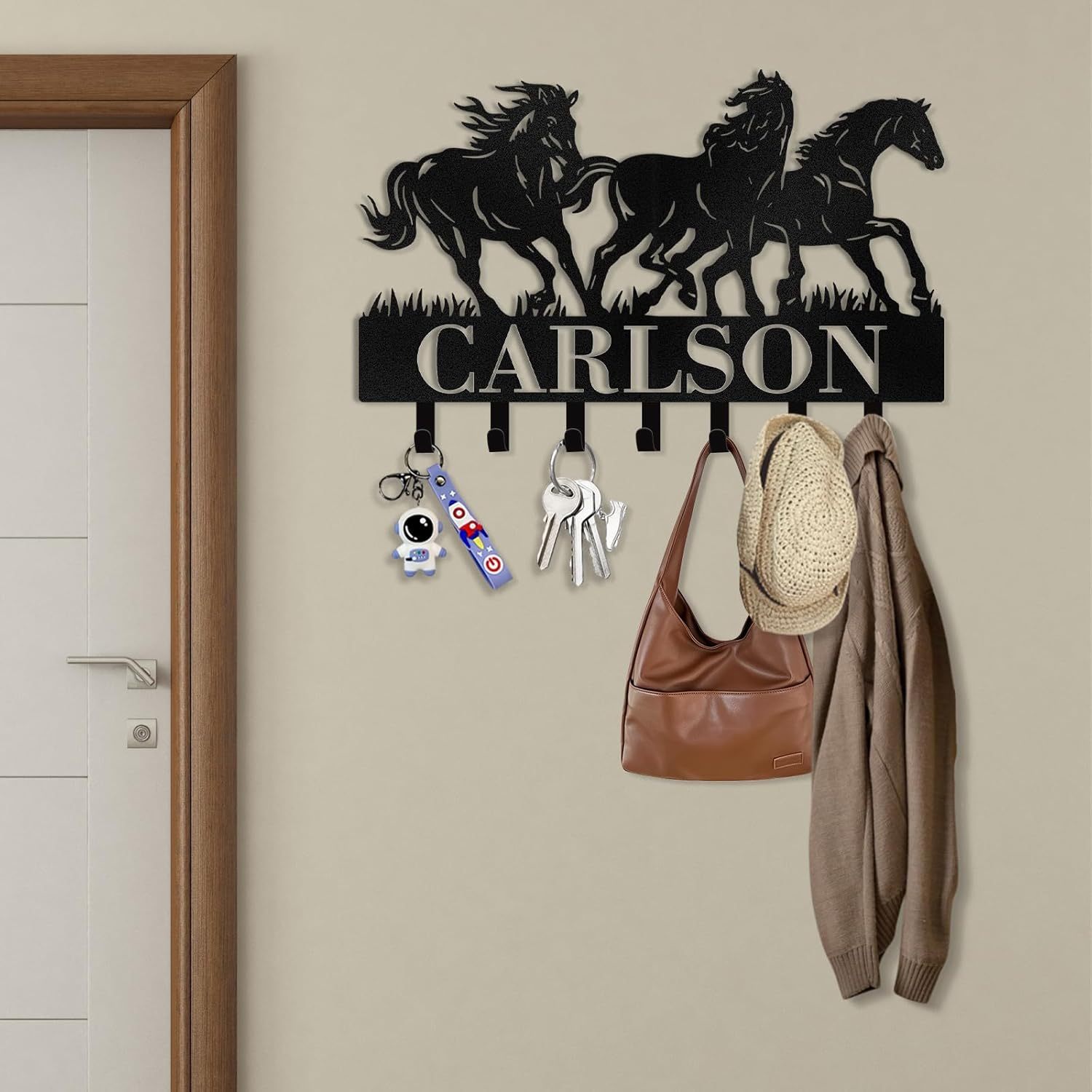 Personalized Key Holder on Wall, Custom Key Hanger Wall Mount with Name-MetalsignX