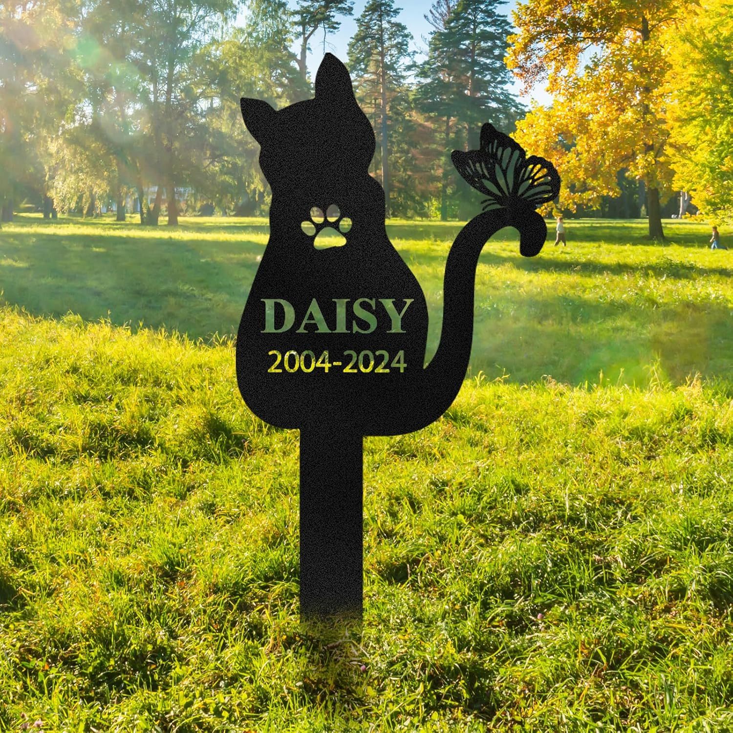 Personalized Pet Memorial Garden Stake, Custom Cat Headstone for Outdoor Decor | Memorial Plaque for Lost Pets-MetalsignX