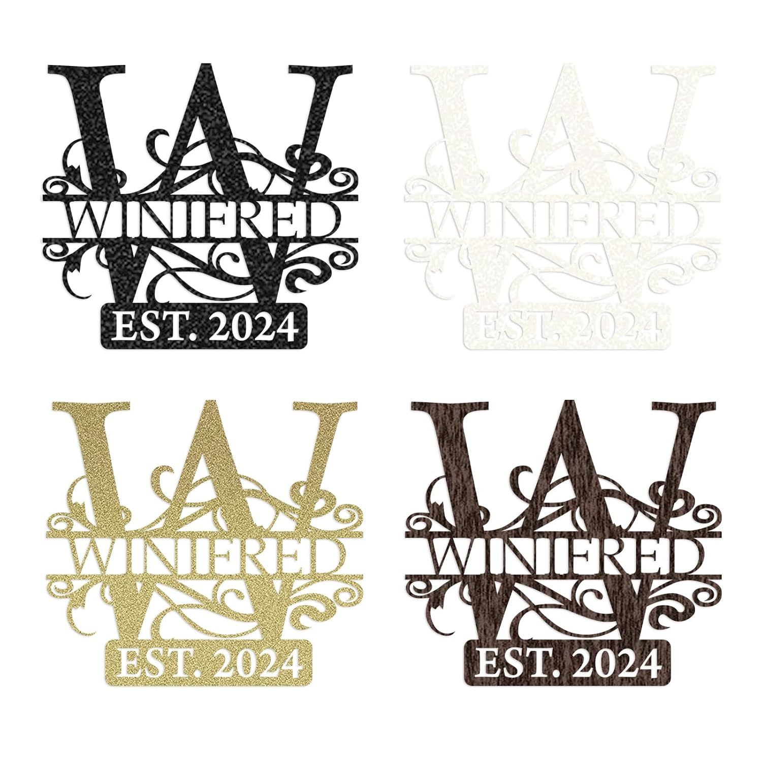 Custom Last Name Metal Sign, Split Letter Monogram Wall Decor, Personalized Wedding Gift for Outdoor Spaces-MetalsignX