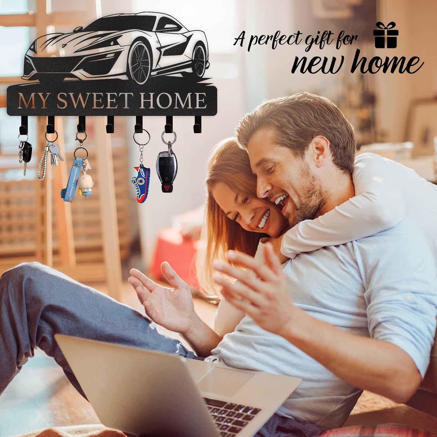 Personalized Key Holder for Wall, Custom Forest Deer Coat Rack Wall Hanging-MetalsignX