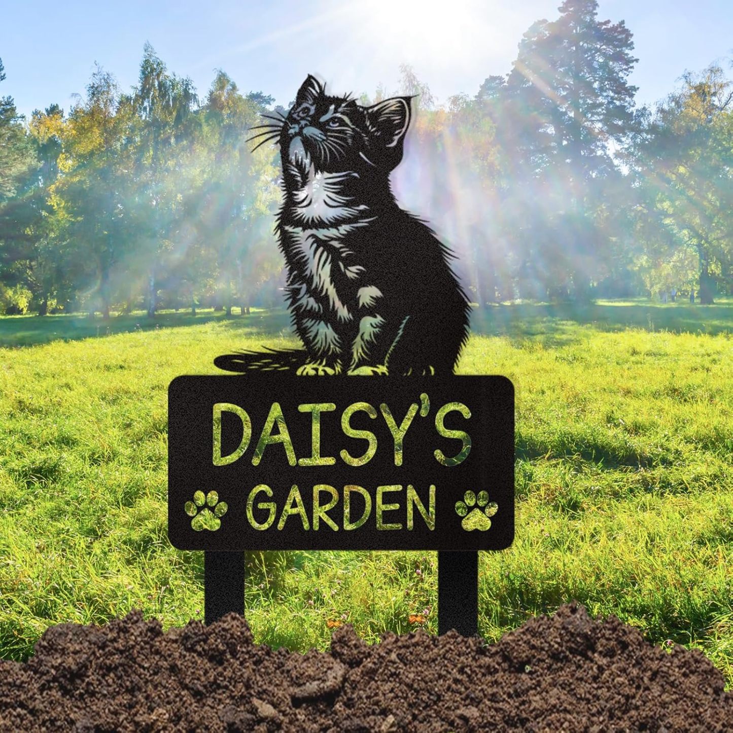 Personalized Pet Memorial Garden Stake, Custom Cat Headstone for Outdoor Decor | Memorial Plaque for Lost Pets-MetalsignX