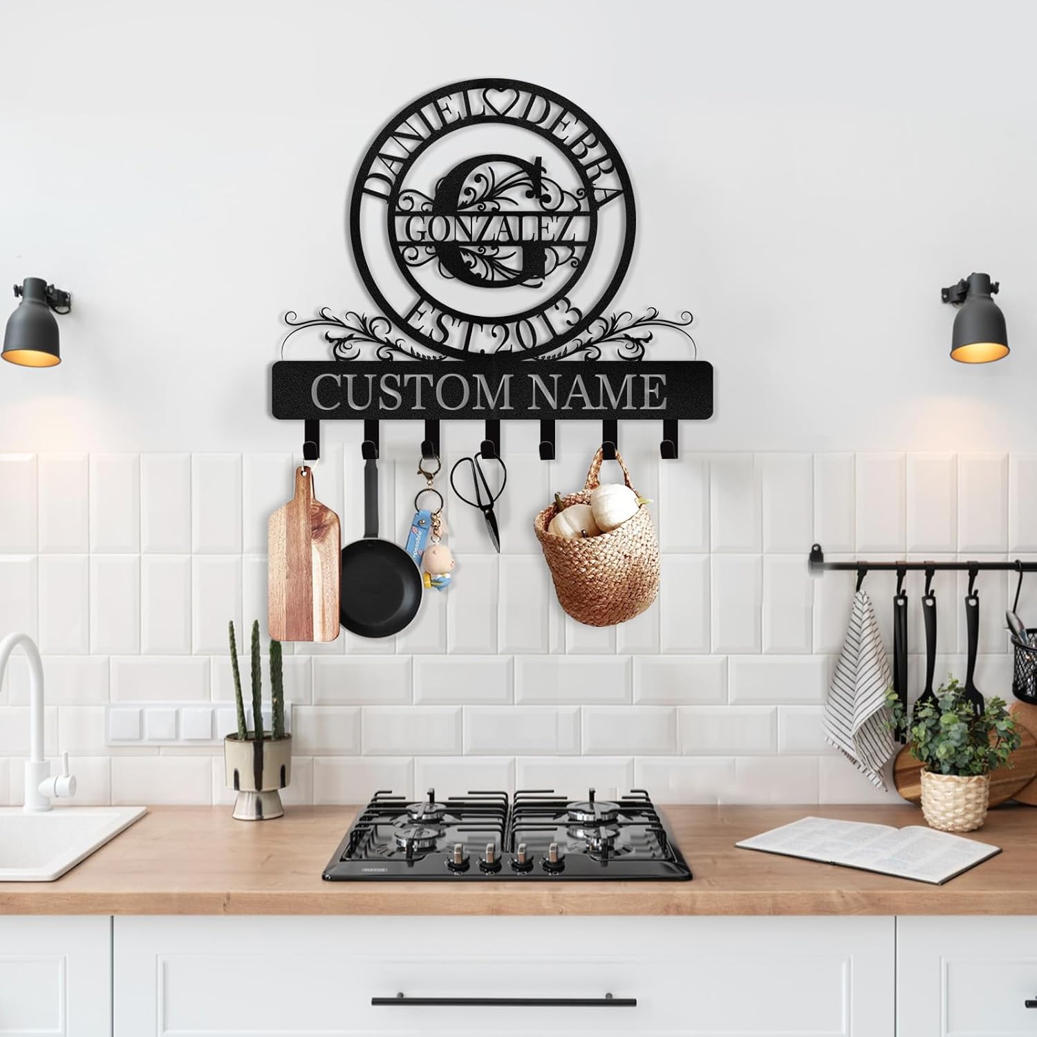 Personalized Key Holder for Wall, Custom Forest Deer Coat Rack Wall Hanging-MetalsignX