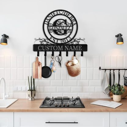 Personalized Key Holder for Wall, Custom Forest Deer Coat Rack Wall Hanging-MetalsignX