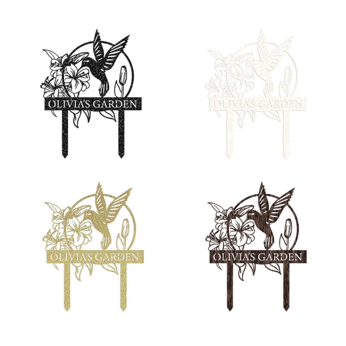 Personalized Garden Stake Metal Sign, Customized Bird Garden Name Sign Yard Sign-MetalsignX