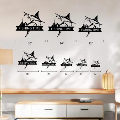 Personalized Largemouth Bass Metal Sign, Custom Fishing Last Name Sign for Home, Fish Family Signs Wall Decor-MetalsignX