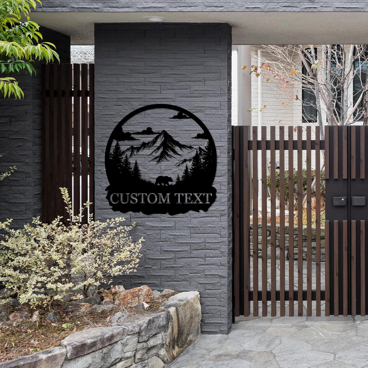 Personalized Metal Bear Sign, Custom Family Last Name Sign | Rustic Cabin and Outdoor Wall Decor-MetalsignX