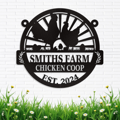 Personalized Chicken Coop Signs, Metal Funny Farm Decor, Chicken Coop Accessories, Metal Outdoor Wall Art, Custom Hen House Sign, Rustic Farmhouse Wall Decor for Farm Yard Garden Color10