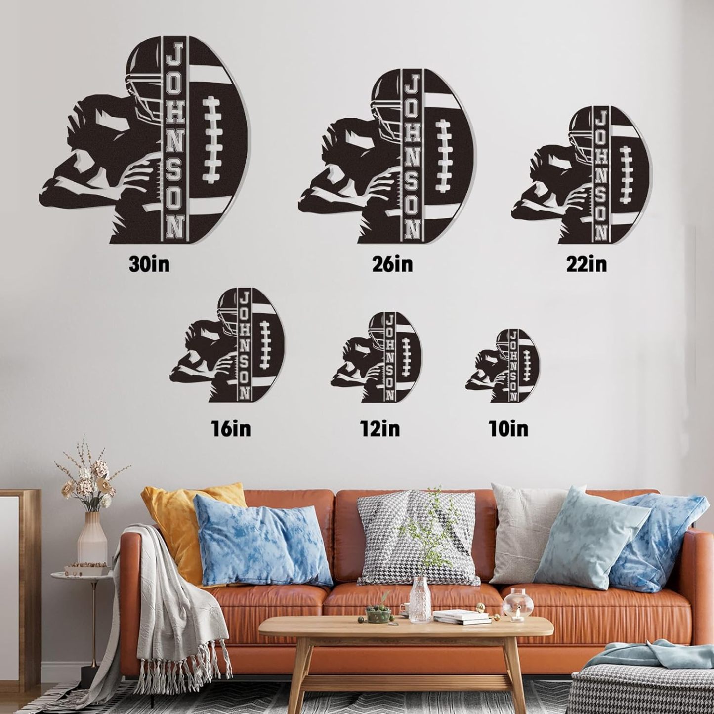 Custom Football Sign Metal Wall Art, American Football Player Hanging Sign Outdoor Metal-MetalsignX