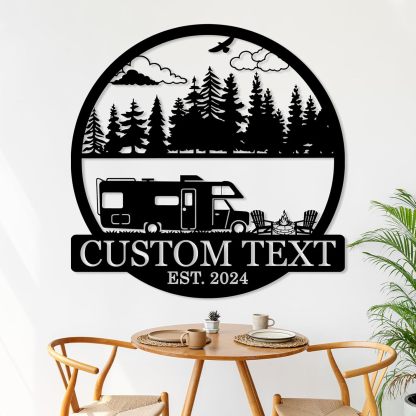 Personalized Camping Sign, Outdoor Travel Trailer Camper Signs, Family Sign, Camping Gifts-MetalsignX