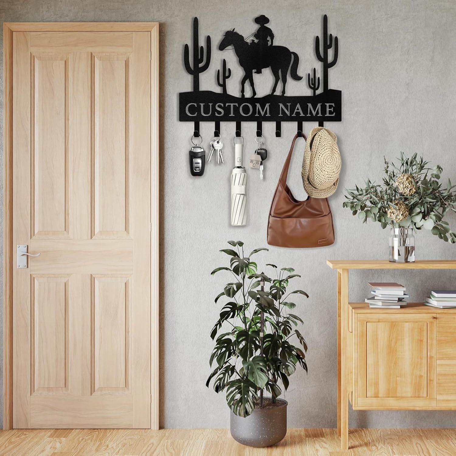 Personalized Key Holder on Wall, Custom Key Hanger Wall Mount with Name-MetalsignX