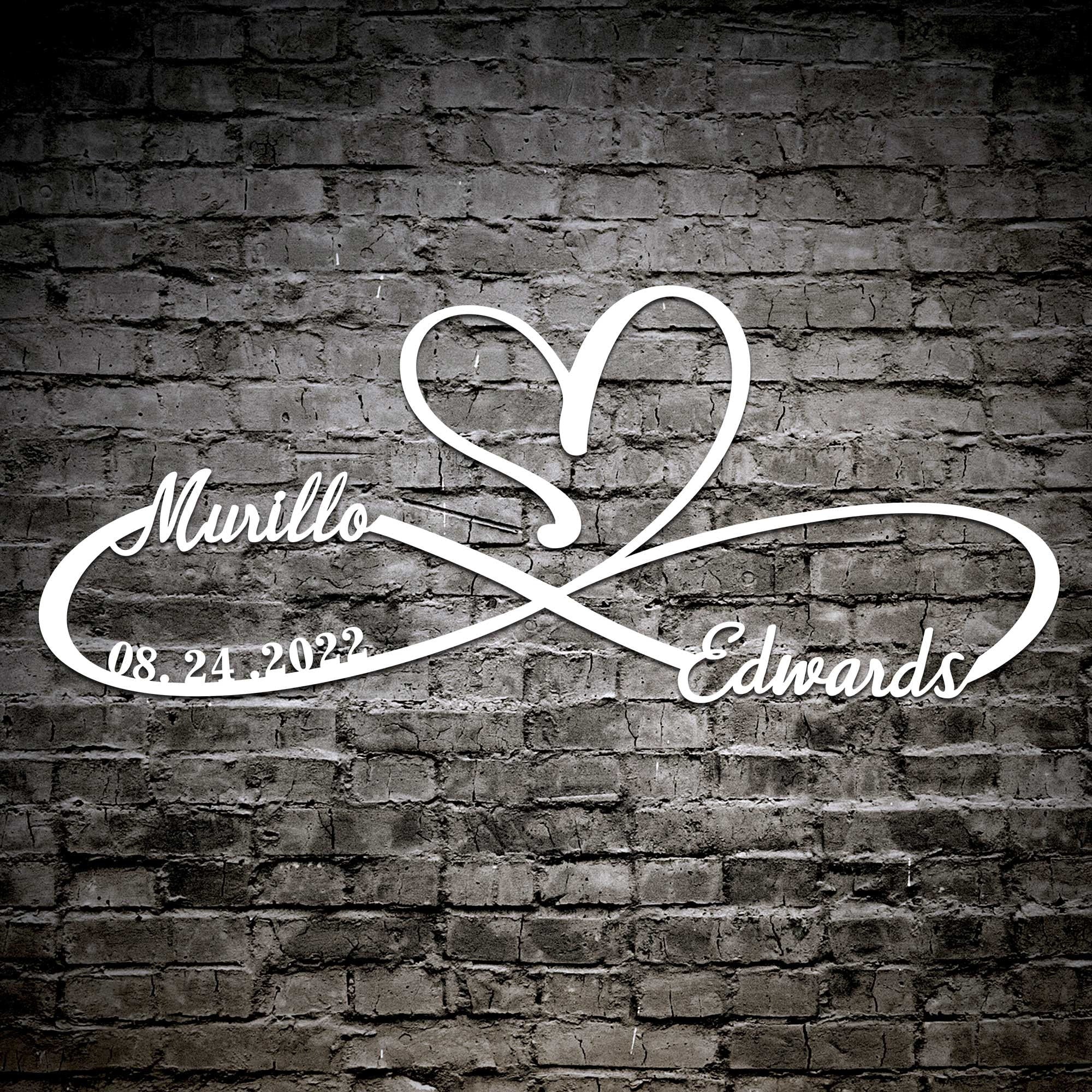 Personalized 100% Handmade Wedding Metal Sign of Name And Special Date-MetalsignX