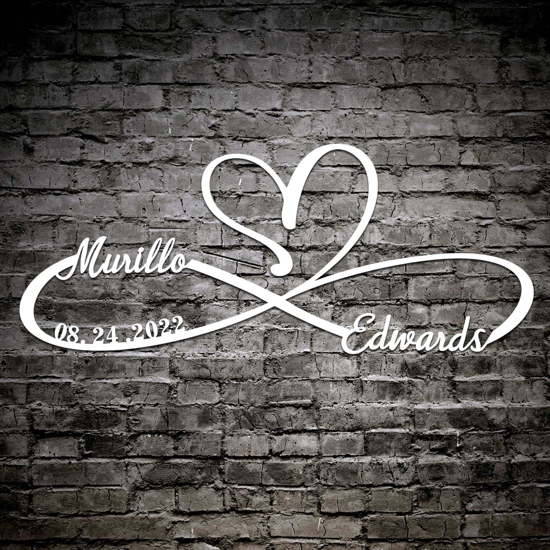 Personalized 100% Handmade Wedding Metal Sign of Name And Special Date-MetalsignX