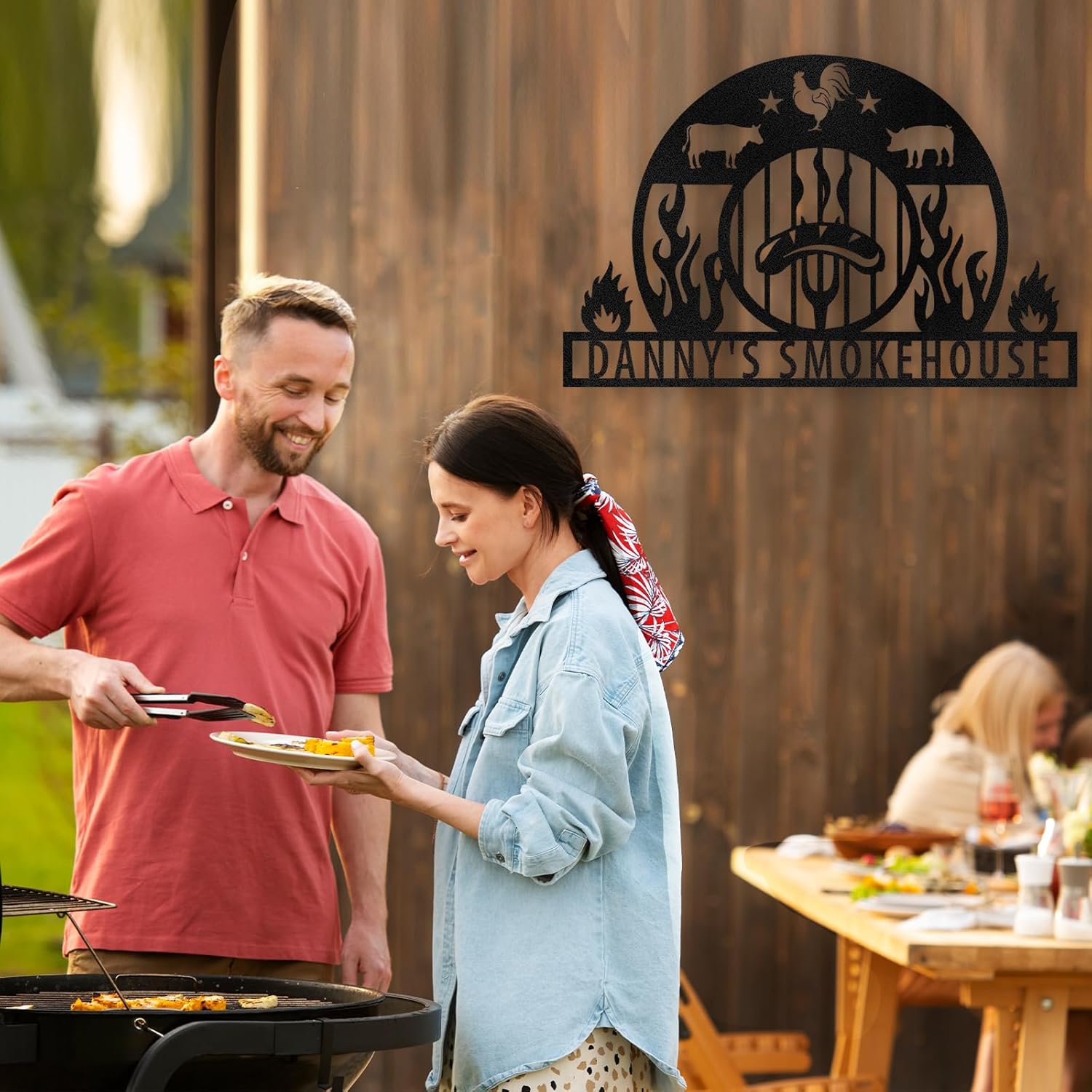 Personalized Kitchen Wall Plaque - Coffee, BBQ & Wine Metal Art for Food Lovers-MetalsignX