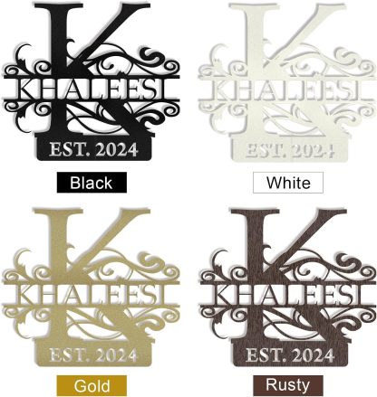 Custom Family Name Metal Sign, Split Letter Monogram Wall Decor, Perfect for Wedding Gifts-MetalsignX