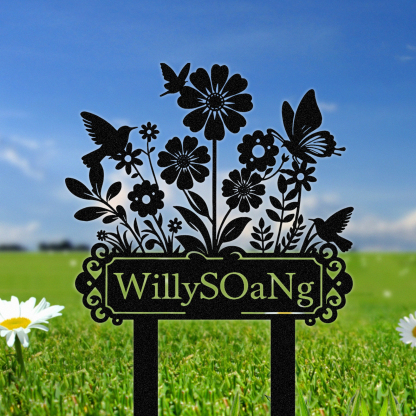 Personalized Metal Signs, Hummingbird Wall Art, Custom Family Name Sign, Outdoor Wall Decor, Metal Yard Art, Outdoor Decorations for Yard, Fence Decor, Housewarming Gifts Color10