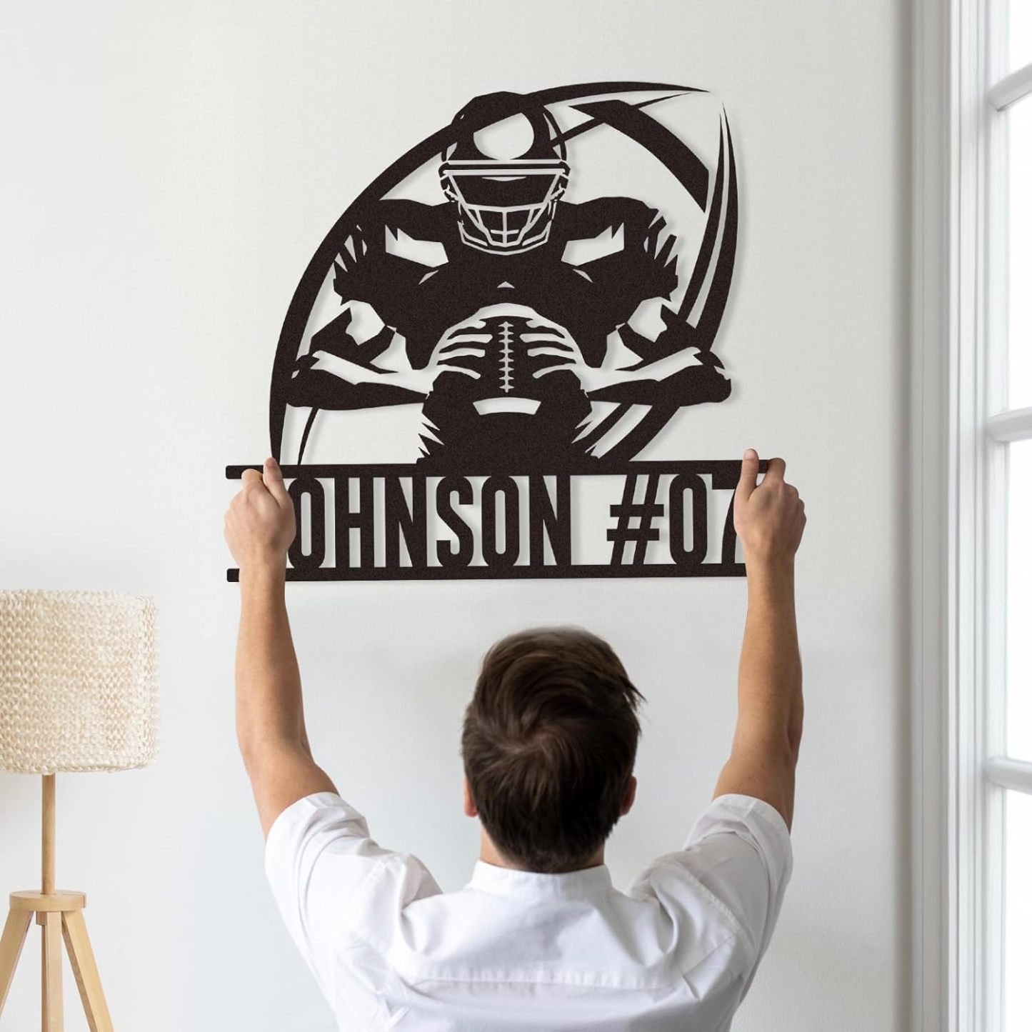 Personalized Football Metal Sign, Metal Signs Customized, Custom Ball Football Metal Wall Art, Custom Signs Outdoor Metal, Custom Name Sign Football Room Decor for Boys