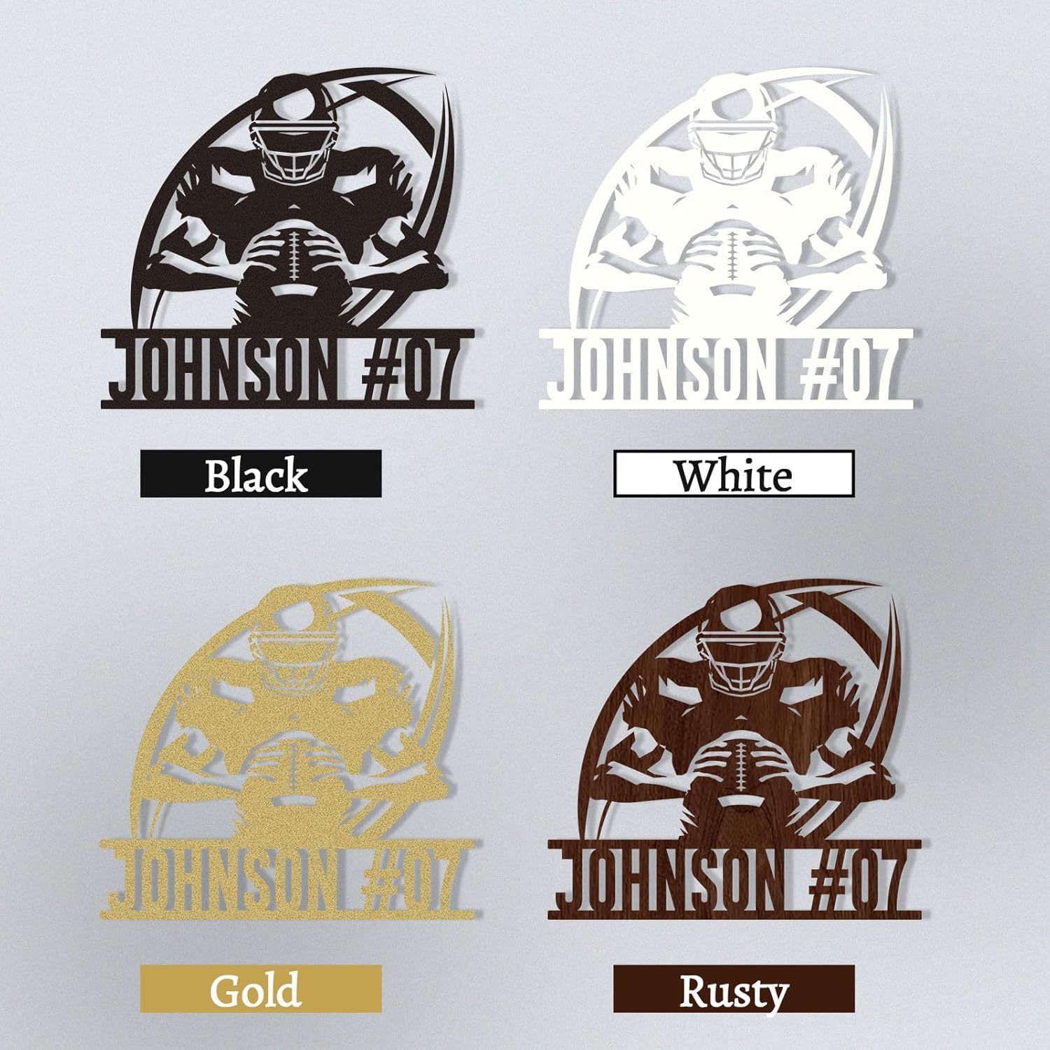 Custom Football Sign Metal Wall Art, American Football Player Hanging Sign Outdoor Metal-MetalsignX