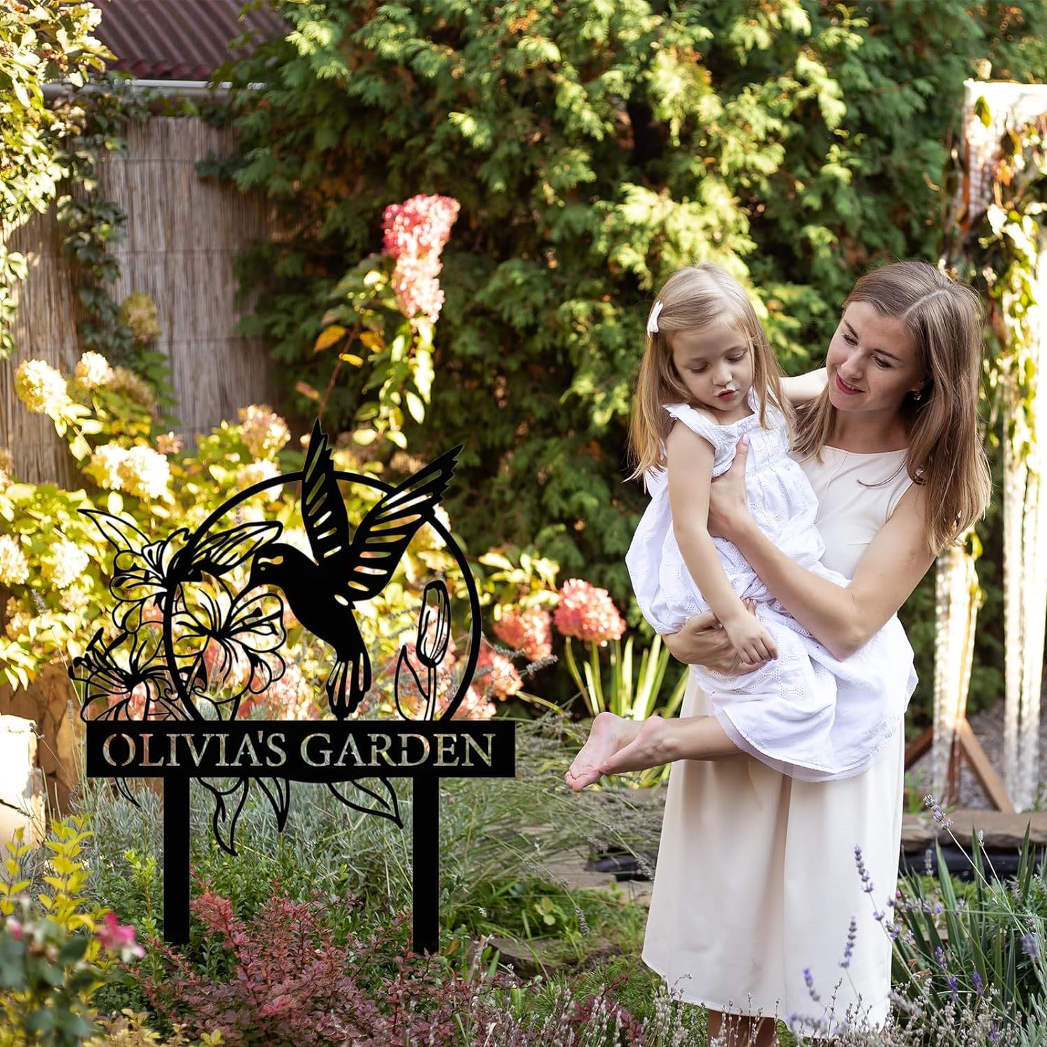 Personalized Garden Stake Metal Sign, Customized Bird Garden Name Sign Yard Sign-MetalsignX