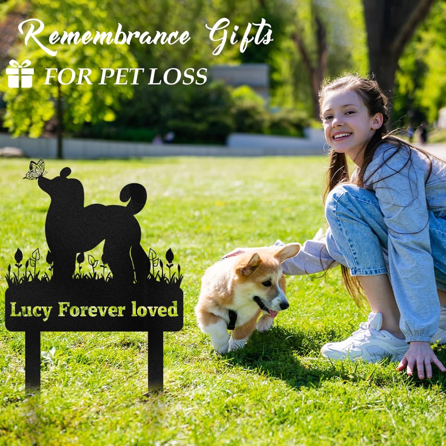 Personalized Pet Memorial Garden Stake, Custom Cat Headstone for Outdoor Decor | Memorial Plaque for Lost Pets-MetalsignX
