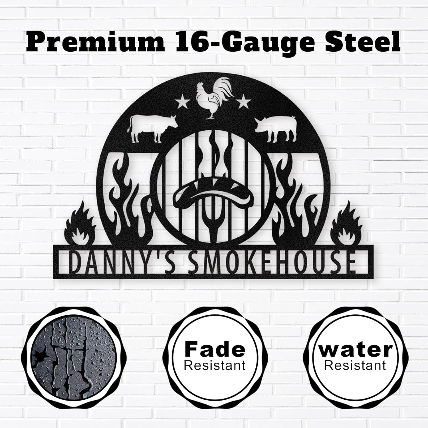 Personalized Kitchen Wall Plaque - Coffee, BBQ & Wine Metal Art for Food Lovers-MetalsignX